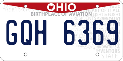 OH license plate GQH6369