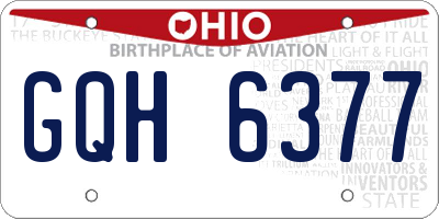 OH license plate GQH6377