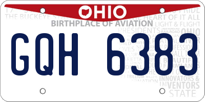 OH license plate GQH6383