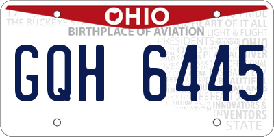OH license plate GQH6445