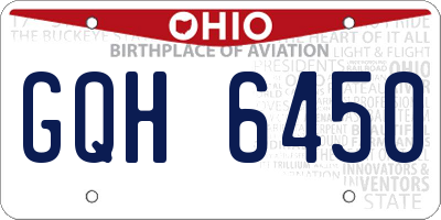 OH license plate GQH6450