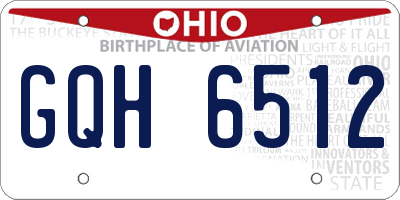OH license plate GQH6512