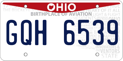 OH license plate GQH6539