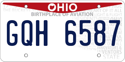 OH license plate GQH6587