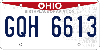 OH license plate GQH6613