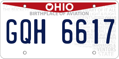 OH license plate GQH6617