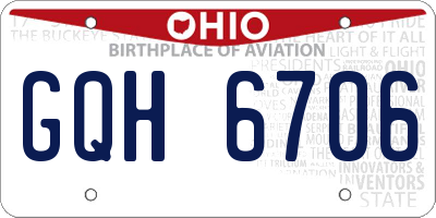 OH license plate GQH6706