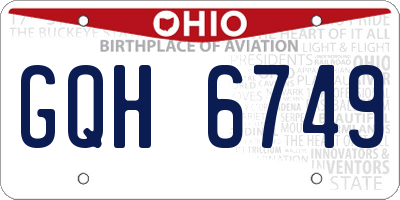 OH license plate GQH6749