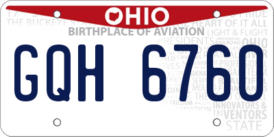 OH license plate GQH6760