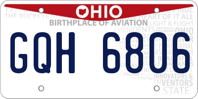 OH license plate GQH6806
