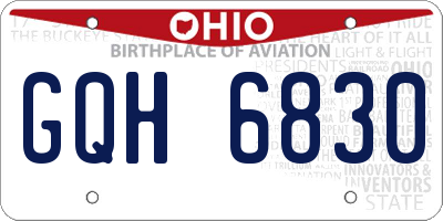 OH license plate GQH6830