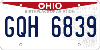 OH license plate GQH6839