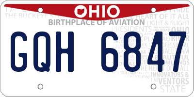 OH license plate GQH6847