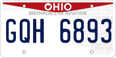 OH license plate GQH6893