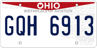 OH license plate GQH6913
