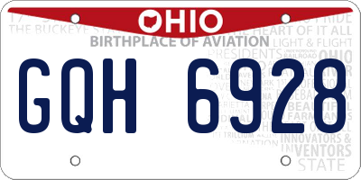 OH license plate GQH6928