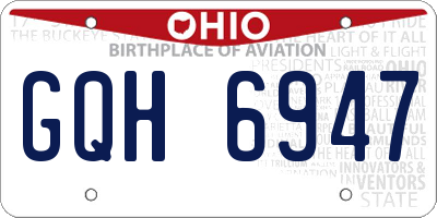 OH license plate GQH6947