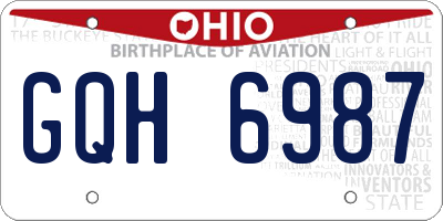 OH license plate GQH6987