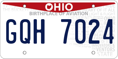 OH license plate GQH7024