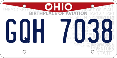 OH license plate GQH7038