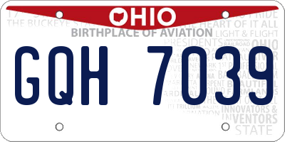 OH license plate GQH7039