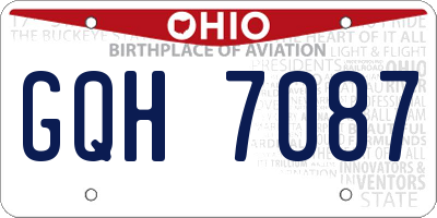 OH license plate GQH7087