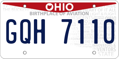 OH license plate GQH7110