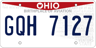 OH license plate GQH7127