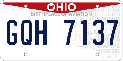 OH license plate GQH7137