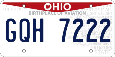 OH license plate GQH7222