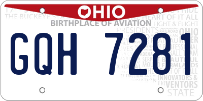 OH license plate GQH7281