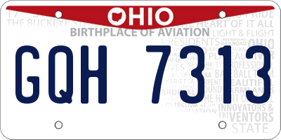 OH license plate GQH7313
