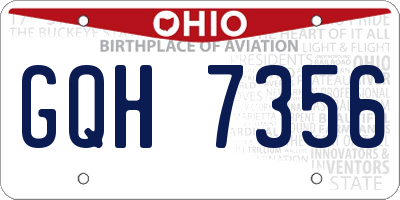 OH license plate GQH7356