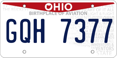 OH license plate GQH7377