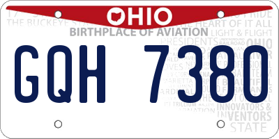 OH license plate GQH7380