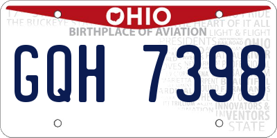 OH license plate GQH7398