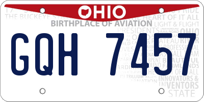 OH license plate GQH7457