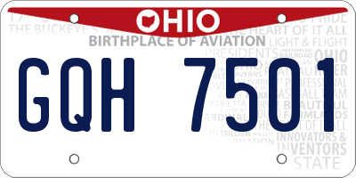 OH license plate GQH7501