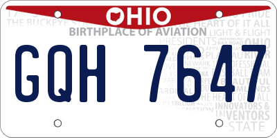 OH license plate GQH7647