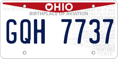 OH license plate GQH7737