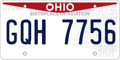 OH license plate GQH7756