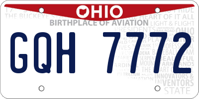 OH license plate GQH7772