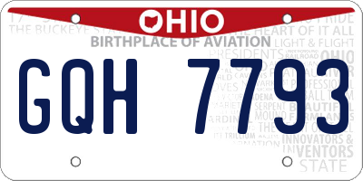 OH license plate GQH7793
