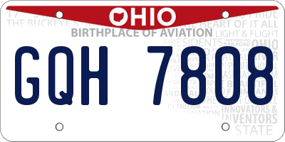 OH license plate GQH7808