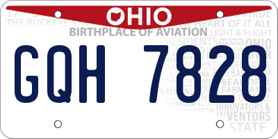 OH license plate GQH7828