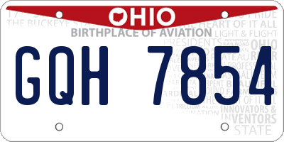 OH license plate GQH7854