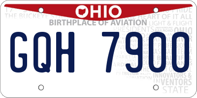 OH license plate GQH7900