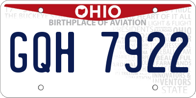 OH license plate GQH7922