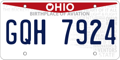 OH license plate GQH7924