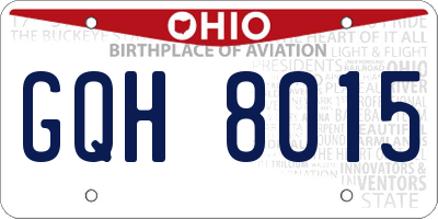 OH license plate GQH8015